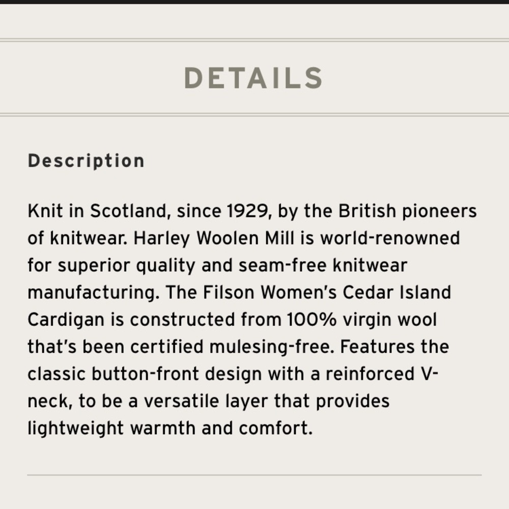 Filson Wmns Cardigan - Picture 12 of 13